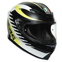 Casque AGV K6 Rapid 46 noir mat blanc jaune