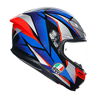 Casque Agv K6 S E2206 Slashcut Noir Bleu Rouge