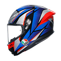 AGV K6 S E2206 スラッシュカット ヘルメット ブラック ブルー レッド - 3