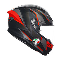 Casque Agv K6 S E2206 Slashcut Noir Gris Rouge