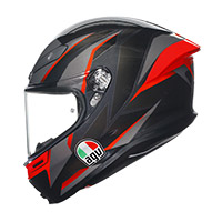 AGV K6 S E2206 スラッシュカット ヘルメット ブラック グレー レッド - 3