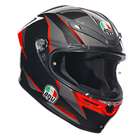 Casque Agv K6 S E2206 Slashcut Noir Gris Rouge