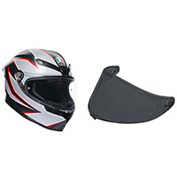 Casco Agv K6 S E2206 Flash Nero Grigio Rosso Opaco