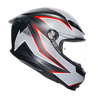 AGV K6 S E2206 Flash Helm schwarz grau rot matt - 2