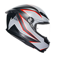 Casque Agv K6 S E2206 Flash Noir Gris Rouge Mat