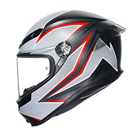 AGV K6 S E2206 Flash Helm schwarz grau rot matt - 3