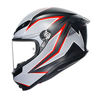 AGV K6 S E2206 フラッシュ ヘルメット ブラック グレー レッド マット - 3