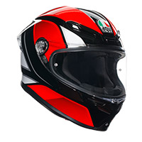 Casco AGV K6 S E2206 Hyphen negro rojo blanco