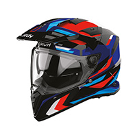 Casco Airoh Badx-x Glitch Blu Rosso