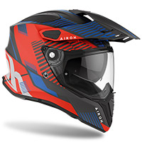 Casco Airoh On-off Commander Boost Rosso Blu Opaco
