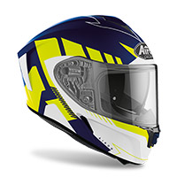 Casque Airoh Spark Rise bleu jaune mat - 2