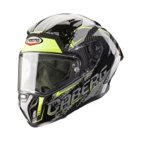 Caberg GP Carbon Scratch Helmet grey yellow white