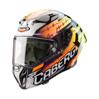Caberg GP Carbon Magma Helm hellblau gelb fuchsia
