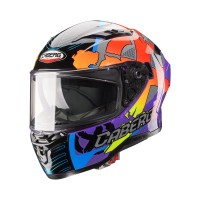 Casco Caberg Gladio Xplosion azul amarillo fucsia