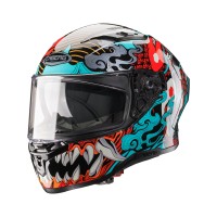 Casco Caberg Gladio Keiko oro naranja azul claro