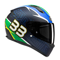 Casco HJC C10 BB33 verde rojo - 3