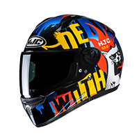 Casco Hjc C10 Fop Blu Arancio
