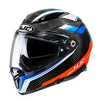 Casco Hjc F70 Carbon Ubis Arancio Nero