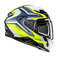 Hjc F71 Fes Helmet Yellow Blue Matt