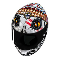 Hjc Rpha 12 Skully Helmet White Red - 2