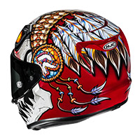 Hjc Rpha 12 Skully Helmet White Red - 3