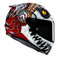 Hjc Rpha 12 Skully Helmet White Red - 5
