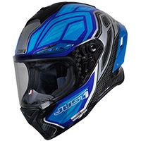 ジャスト-1 J GPR カーボン インスティンクト ヘルメット ブルー フルー