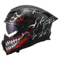 Casque LS2 FF807 Dragon Carbon Incubus blanc rouge - img 2