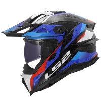 Casque LS2 MX707 Explorer Evo Nivra bleu rouge