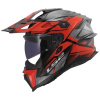 Casque LS2 MX707 Explorer Evo Talux rouge