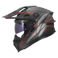 Casque LS2 MX707 Explorer Evo Carbon Arrow gris mat