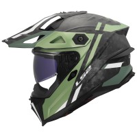 Casque LS2 MX707 Explorer Evo Carbon Zelior vert mat