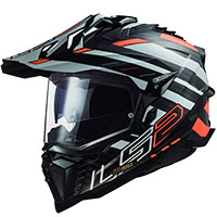 Casco LS2 MX701 Explorer Carbon Edge arancio