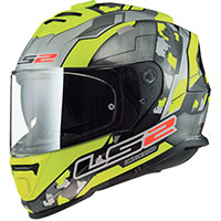 Ls2 Ff800 Storm 06 Cyborg Helmet Yellow Matt Grey