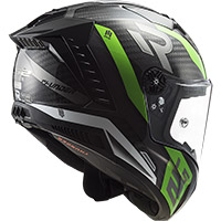 Ls2 Ff805 Thunder Carbon Supra Helmet Green White - 5