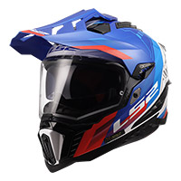 Casco LS2 MX701 Explorer Hexa bianco blu rosso
