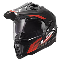 Casco LS2 MX701 Explorer Hexa nero rosso opaco