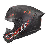 Casque LS2 FF820 Rapid 3 Kaiju 2 noir rouge mat