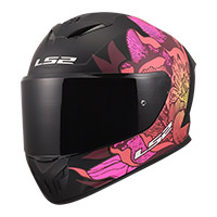 Casque LS2 FF820 Rapid 3 Poppies 2 noir rose mat