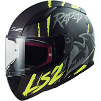 Casco Ls2 Ff353 Rapid Raven Nero Opaco Giallo