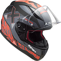 LS2 FF353 Rapid XTreet Helm schwarz matt rot - 2