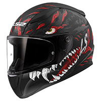 Casco Ls2 Ff353 Rapid 2 Kaiju Nero Opaco Rosso