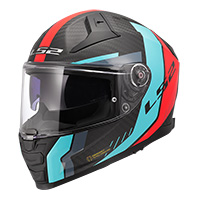 Ls2 Ff811 Vector 2 Carbon Grid Helmet Red Cyan Matt