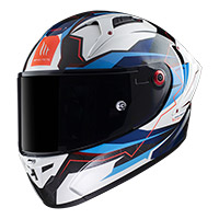 Mt Helmets Kre Plus Carbon Kraker B7 Blu Lucido