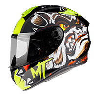 Casco Mt Helmets Targo Crazy Dog G3 amarillo fluo - 2