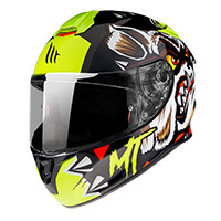 Casque Mt Helmets Targo Crazy Dog G3 jaune fluo