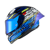 Nexx X.R3R グリッチ レーサー ヘルメット ブルー ネオン