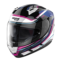 Casco Nolan N60.6 Lancer blanco azul rosado