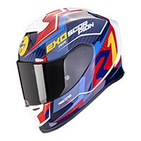 Casque Scorpion Exo R1 Evo Air Coup Bleu Rouge Jaune