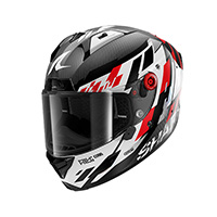 Casque Shark Aeron Raceblock blanc rouge